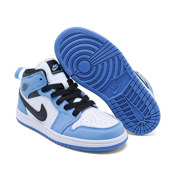 Youth Running Weapon Air Jordan 1 Blue/White Shoes 0017